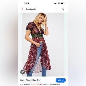 Free People Daisy Fields Maxi Top size S